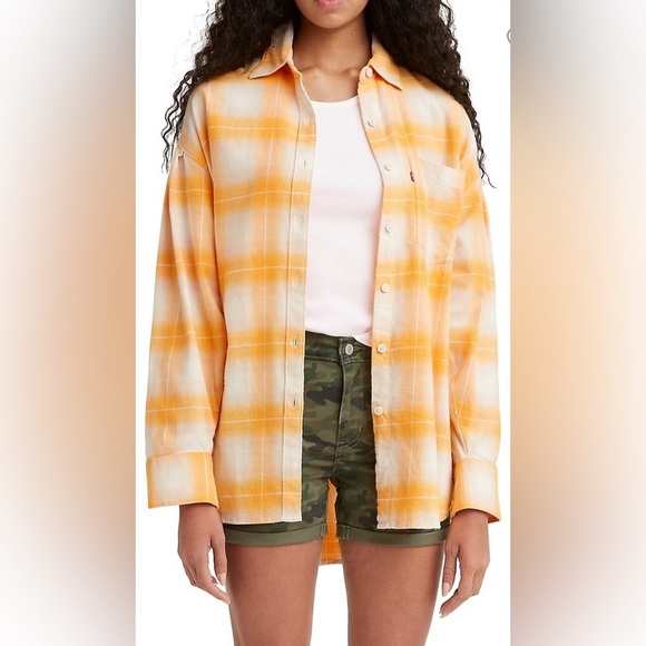 Levi's Tops - LEVI’S Unisex Yellow Plaid Flannel Shirt